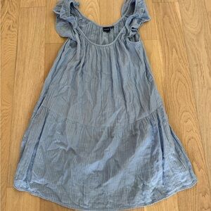 GAP Light Blue Textured Ruffle dress